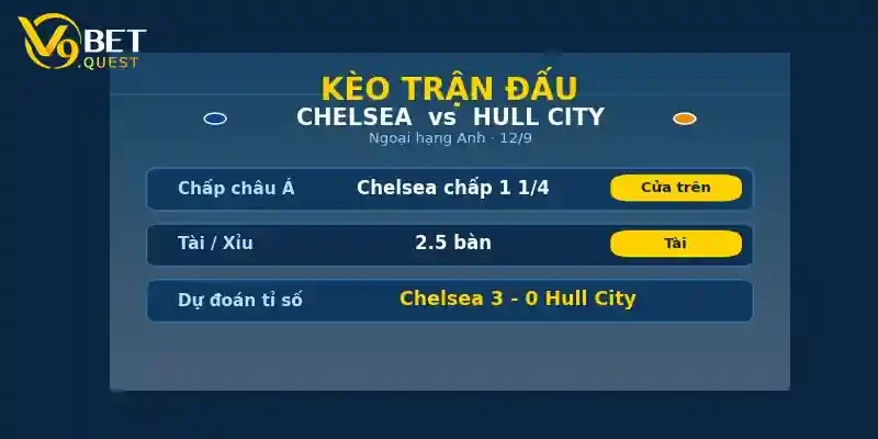 Kèo trận đấu Chelsea vs Hull City